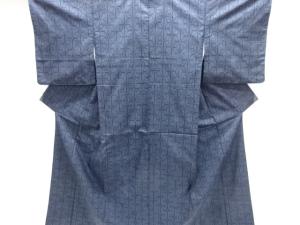 幾何学模様織り出し本場泥大島紬着物(5マルキ)